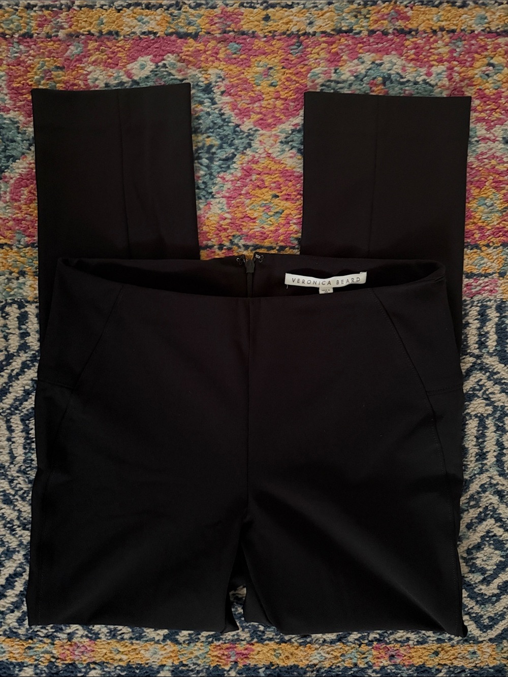 Veronica Beard zip back scuba pant legging black 4